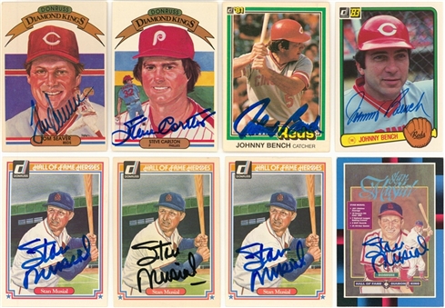 1981-1990 Donruss, Donruss "Diamond Kings", Donruss "Hall of Fame Heroes" Signed Cards Collection (57) Including Many Hall of Famers - Beckett